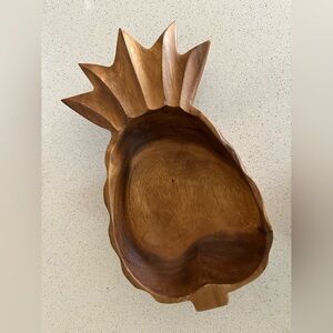 Wood large pineapple bowl tropical decor Hawaii